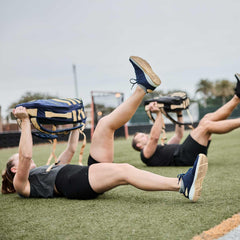 Women's Ballistic Trainers - Navy + White + Gold